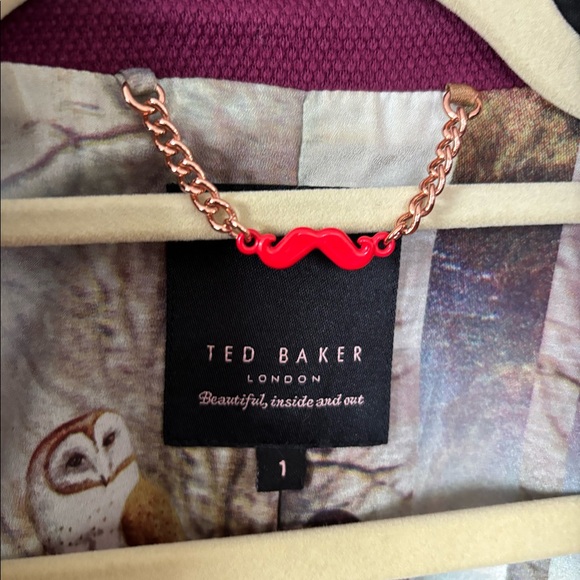 Ted Baker fuchsia blazer, lined, and elbow patches - Picture 5 of 5